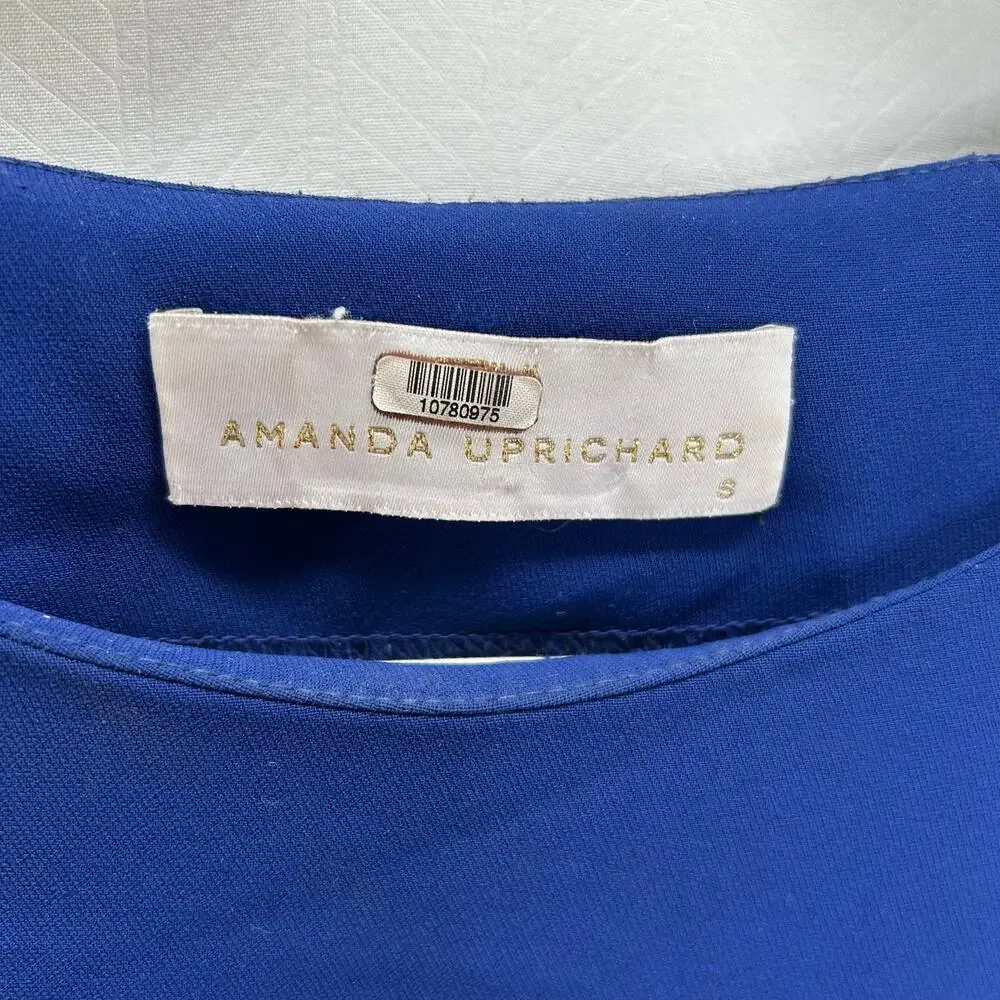 Amanda Uprichard royal blue blouse long sleeve old money classic